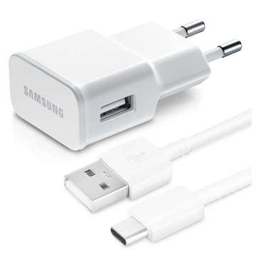 Original Wall charger Samsung EP-TA50EWE 7.75W USB-C cable EP-DW700CWE 1.5m white