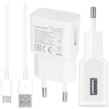 Original Wall charger Samsung EP-TA50EWE 7.75W USB-C cable EP-DW700CWE 1.5m white