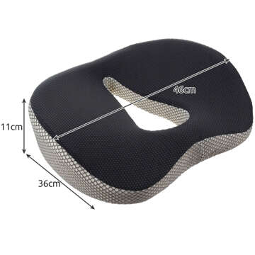 Orthopedic cushion for chair Seat for desk chair for computer for car for driver Black