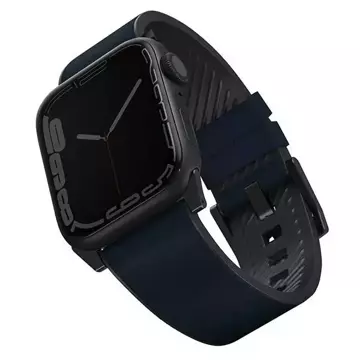 Pasek do smartwatcha UNIQ Straden do Apple Watch Series 4/5/6/7/8/SE/SE2/Ultra 42/44/45mm Leather Hybrid Strap niebieski/blue