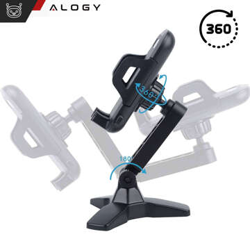 Phone Holder Stand Desktop Stand Adjustable 360 ​​Desk Tripod Tripod 4-7" Alogy Black