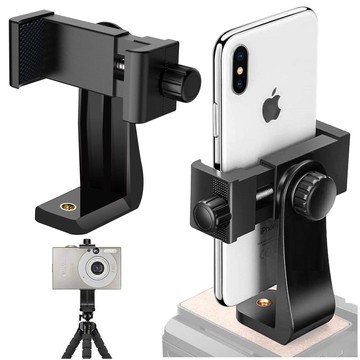 Phone adapter holder for selfie stick tripod 1/4 Rotatable 360 ​​universal Alogy black