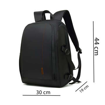 Photography backpack waterproof cover for camera, photographic equipment, laptop 15.6 large 44x30x19 Black and red