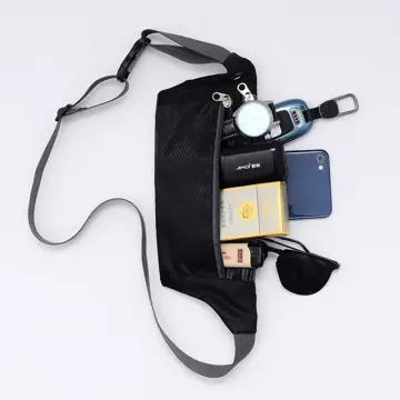 Pouch Running belt bum bag for phone case with headphone outlet black