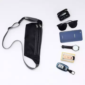 Pouch Running belt bum bag for phone case with headphone outlet black