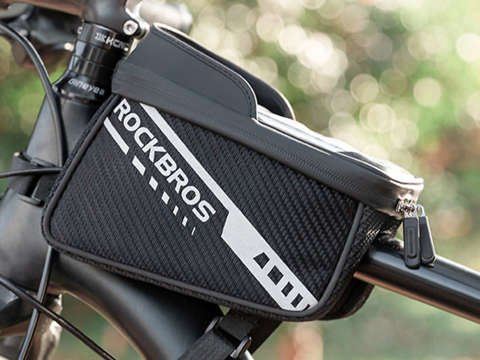 Pouch bag bicycle holder RockBros 033BK pannier for a bicycle on the frame Black