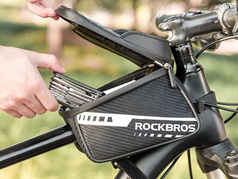 Pouch bag bicycle holder RockBros 033BK pannier for a bicycle on the frame Black