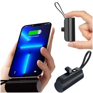 PowerBank 5000mAh Alogy pocket power bank small external charger Power Bank USB-C and lightning Black