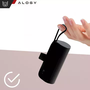 PowerBank 5000mAh Alogy pocket power bank small external charger Power Bank USB-C and lightning Black