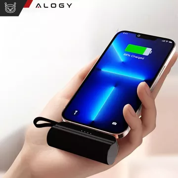 PowerBank 5000mAh Alogy pocket power bank small external charger Power Bank USB-C and lightning Black