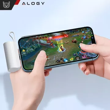 PowerBank 5000mAh Alogy pocket power bank small external charger Power Bank USB-C and lightning White