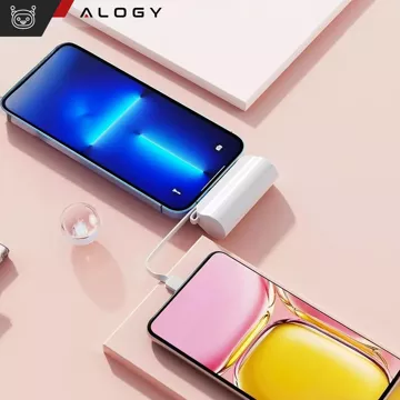 PowerBank 5000mAh Alogy pocket power bank small external charger Power Bank USB-C and lightning White