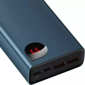 Powerbank Baseus Adaman Metal 20000mAh, PD, QC 3.0, 65W, 2xUSB   USB-C   micro USB, (niebieski)