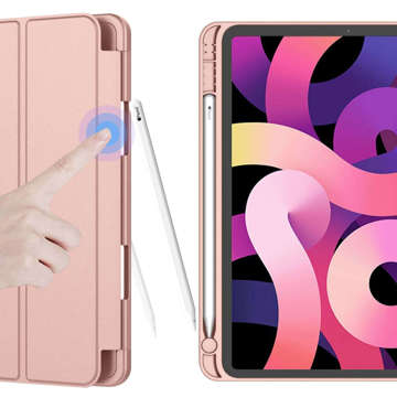 Protective Case Alogy Book Cover Pencil Case Case with Pen Holder for Apple iPad Air 4 2020 / Air 5 2022 10.9" Pink