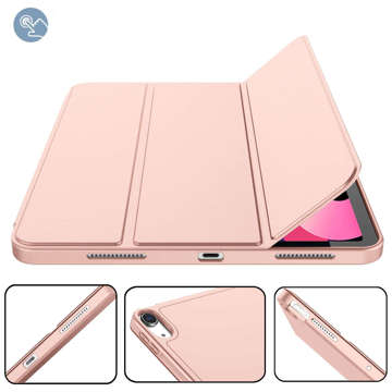 Protective Case Alogy Book Cover Pencil Case Case with Pen Holder for Apple iPad Air 4 2020 / Air 5 2022 10.9" Pink