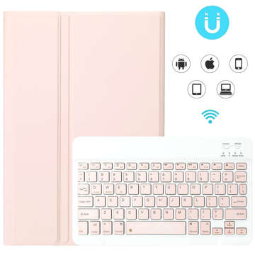 Protective Case with Wireless Keyboard Alogy Keyboard Case with Pen Holder for Apple iPad 10.9 2022 Pink