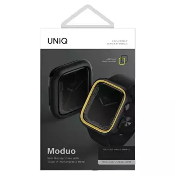 Protective case UNIQ Moduo for Apple Watch Series 4/5/6/7/8/SE 40/41mm black-mustard/midnight-mustard