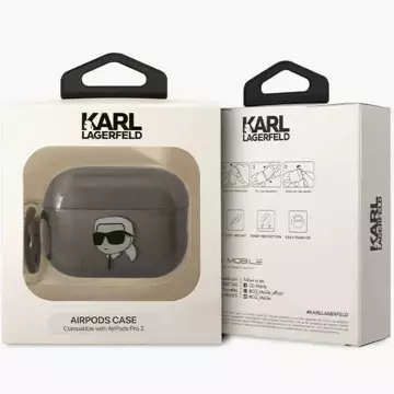 Protective case for headphones Karl Lagerfeld KKLAP2HNIKTCK for Apple AirPods Pro 2 cover black/black Ikonik Karl Lagerfeld