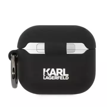 Protective case for headphones Karl Lagerfeld KLA3RUNCHK for Apple AirPods 3 cover black/black Silicone Choupette Head 3D