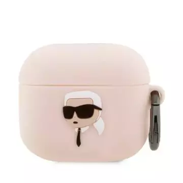 Protective case for headphones Karl Lagerfeld KLA3RUNIKP for Apple AirPods 3 cover pink/pink Silicone Karl Head 3D