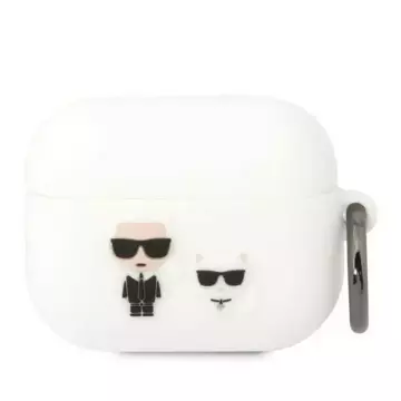 Protective case for headphones Karl Lagerfeld KLACAPSILKCW for Apple AirPods Pro cover white/white Silicone Karl