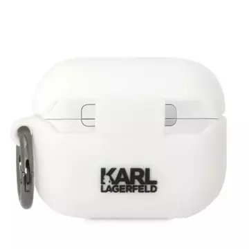 Protective case for headphones Karl Lagerfeld KLACAPSILKCW for Apple AirPods Pro cover white/white Silicone Karl