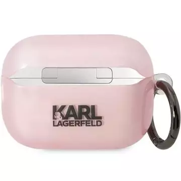 Protective case for headphones Karl Lagerfeld KLAP2HNCHTCP for Apple AirPods Pro 2 cover pink/pink Ikonik Choupette