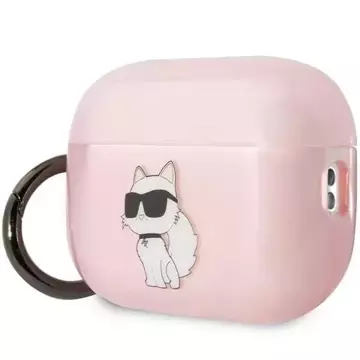 Protective case for headphones Karl Lagerfeld KLAP2HNCHTCP for Apple AirPods Pro 2 cover pink/pink Ikonik Choupette