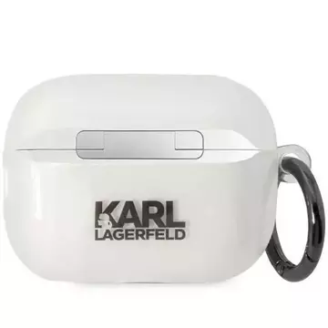 Protective case for headphones Karl Lagerfeld KLAP2HNIKTCT for Apple AirPods Pro 2 cover transparent Ikonik Karl Lagerfeld