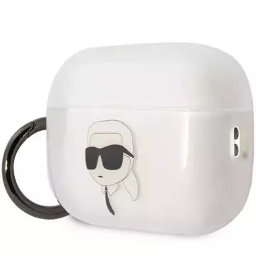 Protective case for headphones Karl Lagerfeld KLAP2HNIKTCT for Apple AirPods Pro 2 cover transparent Ikonik Karl Lagerfeld