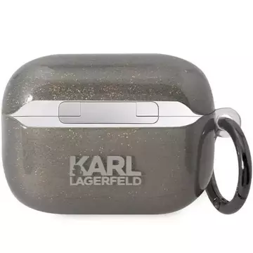 Protective case for headphones Karl Lagerfeld KLAP2HNKCTGK for Apple AirPods Pro 2 cover black/black Gliter Karl