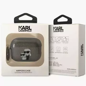 Protective case for headphones Karl Lagerfeld KLAP2HNKCTGK for Apple AirPods Pro 2 cover black/black Gliter Karl