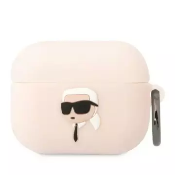 Protective case for headphones Karl Lagerfeld KLAPRUNIKP for Apple AirPods Pro cover pink/pink Silicone Karl Head 3D