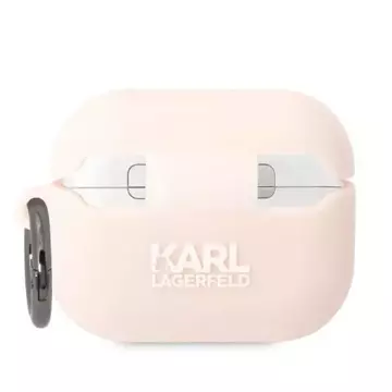 Protective case for headphones Karl Lagerfeld KLAPRUNIKP for Apple AirPods Pro cover pink/pink Silicone Karl Head 3D