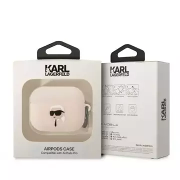 Protective case for headphones Karl Lagerfeld KLAPRUNIKP for Apple AirPods Pro cover pink/pink Silicone Karl Head 3D