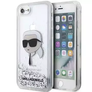 Protective phone case Karl Lagerfeld KLHCI8LNKHCH for Apple iPhone 7/8/ SE 2020/2022 silver/silver hardcase Glitter Karl Head