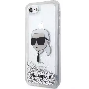 Protective phone case Karl Lagerfeld KLHCI8LNKHCH for Apple iPhone 7/8/ SE 2020/2022 silver/silver hardcase Glitter Karl Head