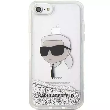 Protective phone case Karl Lagerfeld KLHCI8LNKHCH for Apple iPhone 7/8/ SE 2020/2022 silver/silver hardcase Glitter Karl Head