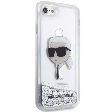 Protective phone case Karl Lagerfeld KLHCI8LNKHCH for Apple iPhone 7/8/ SE 2020/2022 silver/silver hardcase Glitter Karl Head