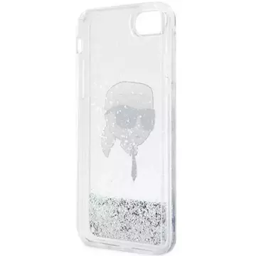 Protective phone case Karl Lagerfeld KLHCI8LNKHCH for Apple iPhone 7/8/ SE 2020/2022 silver/silver hardcase Glitter Karl Head