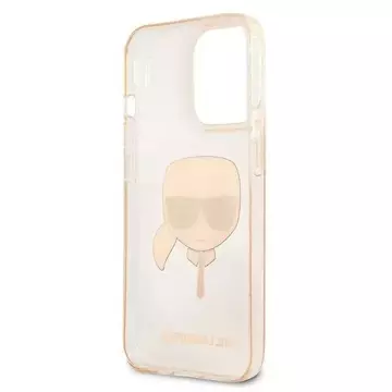 Protective phone case Karl Lagerfeld KLHCP13LKHTUGLGO for Apple iPhone 13 Pro / 13 6.1" gold/gold hardcase Glitter Karl`s Head