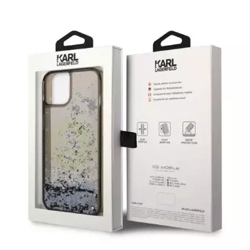 Protective phone case Karl Lagerfeld KLHCP14SLCRSGRK for Apple iPhone 14 6.1" black/black hardcase Liquid Glitter RSG