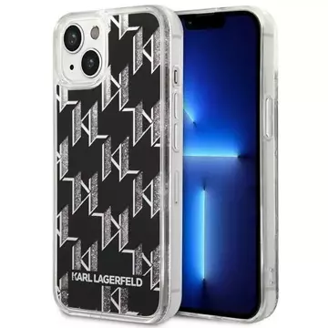 Protective phone case Karl Lagerfeld KLHCP14SLMNMK for Apple iPhone 14 6.1" hardcase black/black Liquid Glitter Monogram