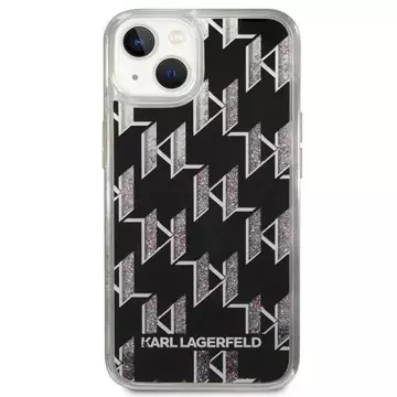 Protective phone case Karl Lagerfeld KLHCP14SLMNMK for Apple iPhone 14 6.1" hardcase black/black Liquid Glitter Monogram