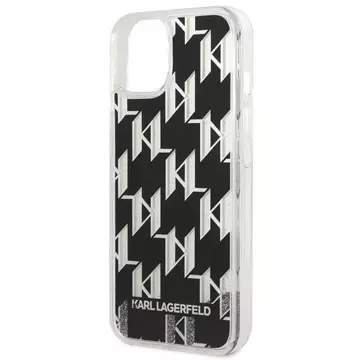 Protective phone case Karl Lagerfeld KLHCP14SLMNMK for Apple iPhone 14 6.1" hardcase black/black Liquid Glitter Monogram