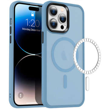 Protective phone case MagMat Case for MagSafe for Apple iPhone 13 Pro Max Matte Sierra Blue Glass