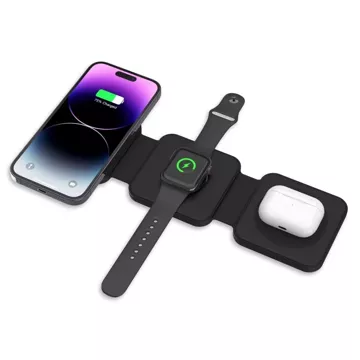 QI15W-A24 3IN1 Magnetic MagSafe Wireless Charger for iPhone, Airpods, Apple Watch Black