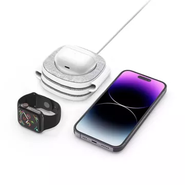 QI15W-A24 3IN1 Magnetic MagSafe Wireless Charger for iPhone, Airpods, Apple Watch Gray