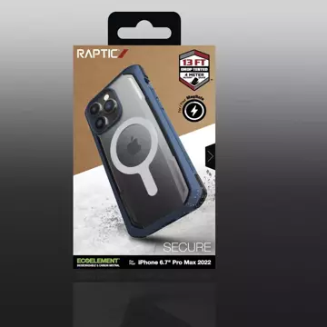 Raptic Secure Case for iPhone 14 Pro Max with MagSafe blue armored case