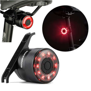 Rear bicycle light waterproof RockBros Q1 7x color LED USB under the saddle lighting rear light